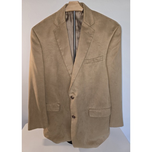 Lauren Ralph Lauren Men's Tan Suede Blazer Sports Coat Jacket Classic 44L‎ -237